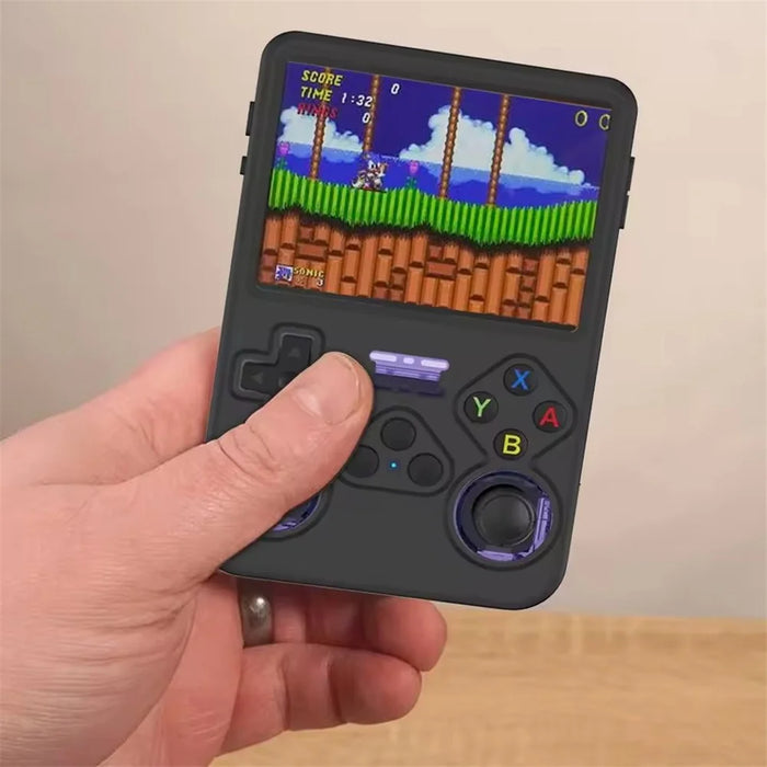 For ANBERNIC R36S Case Handheld Game Console Silicone Protective Cover with Wrist Strap - Black - 2