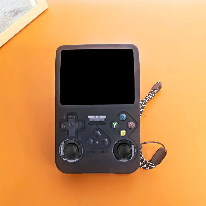 For ANBERNIC R36S Case Handheld Game Console Silicone Protective Cover with Wrist Strap - Black - 5
