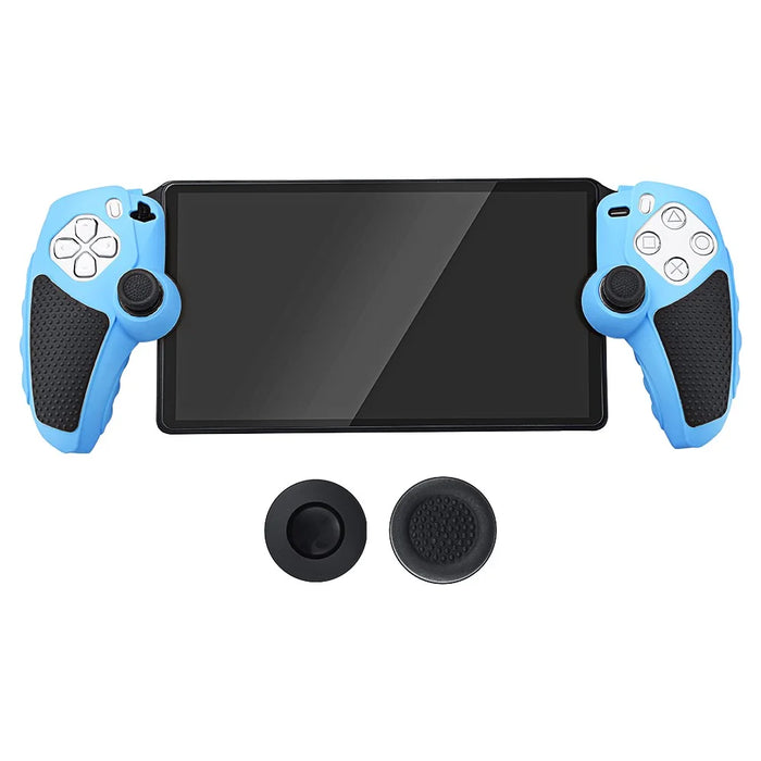 For Sony PlayStation Portal Controller Case Silicone Protective Cover with Joystick Caps - Blue - 2