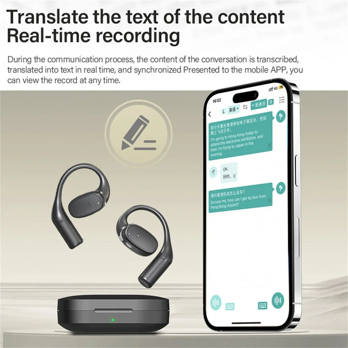 V1 Real Time Translation Earphone Travel Conferences Multi-Language Interpreter Bluetooth-Compatible Headset - 2