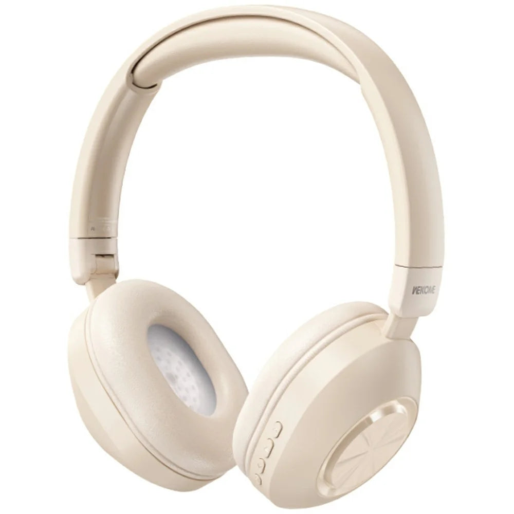 WEKOME WM-13 Wireless Headphones Foldable Bluetooth-compatible Over-Ear Headset with Microphone  /  40mm Driver - Beige - 1