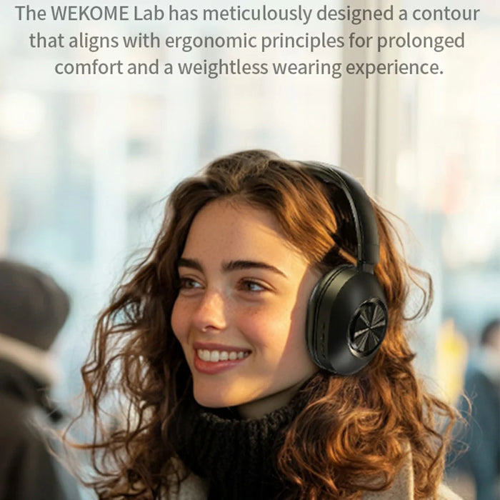 WEKOME WM-13 Wireless Headphones Foldable Bluetooth-compatible Over-Ear Headset with Microphone  /  40mm Driver - Beige - 3