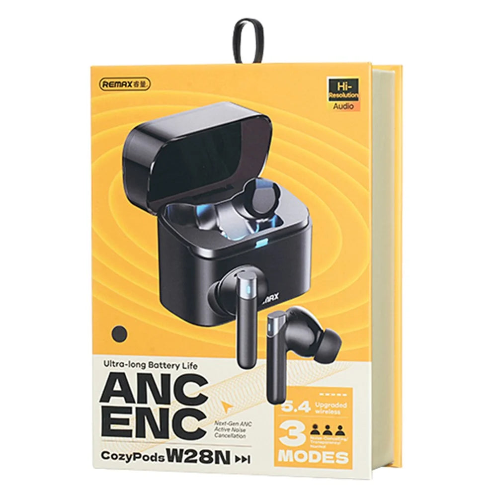 REMAX Cozypods W28N Wireless Earbuds ANC / ENC Dual Noise Cancellation Bluetooth-compatible 5.4 Headphones - Black - 3