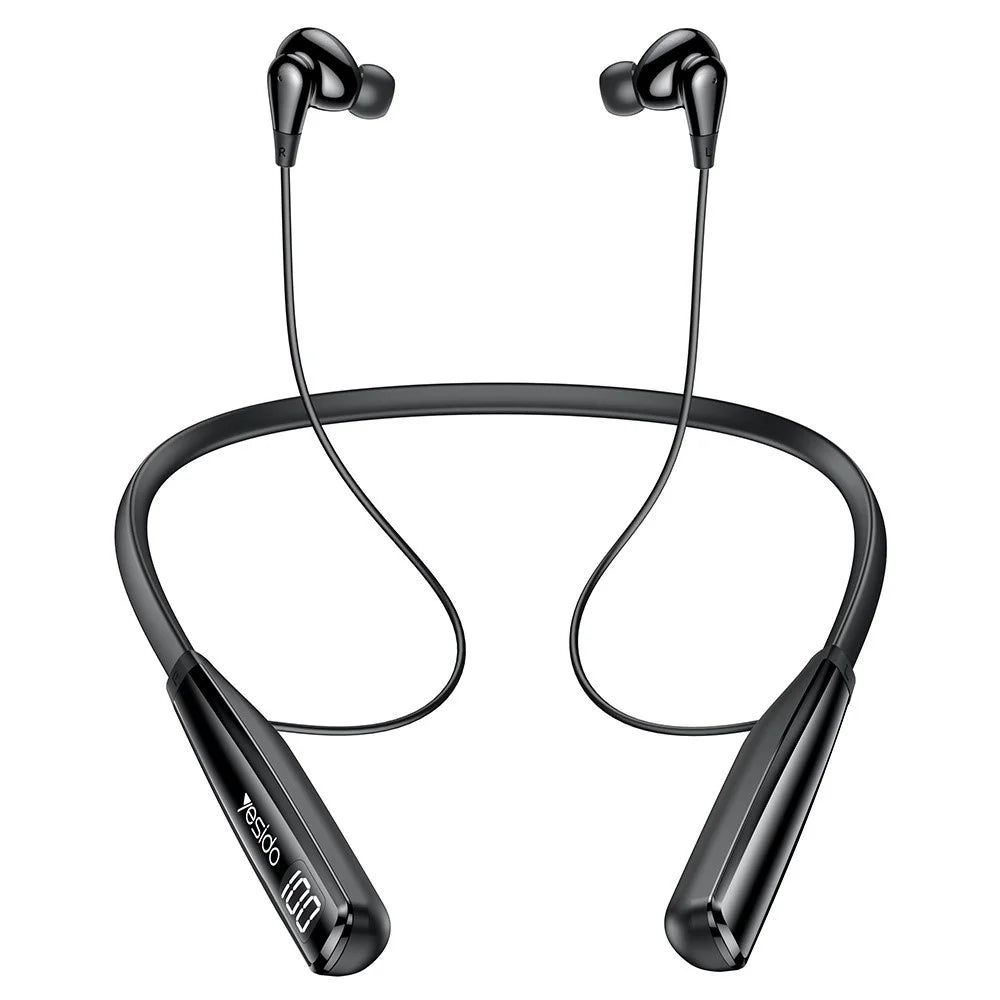 YESIDO YSP22 ENC Noise Reduction Bluetooth-compatible 5.3 Headphones Neckband Earphones with LED Power Display - 1