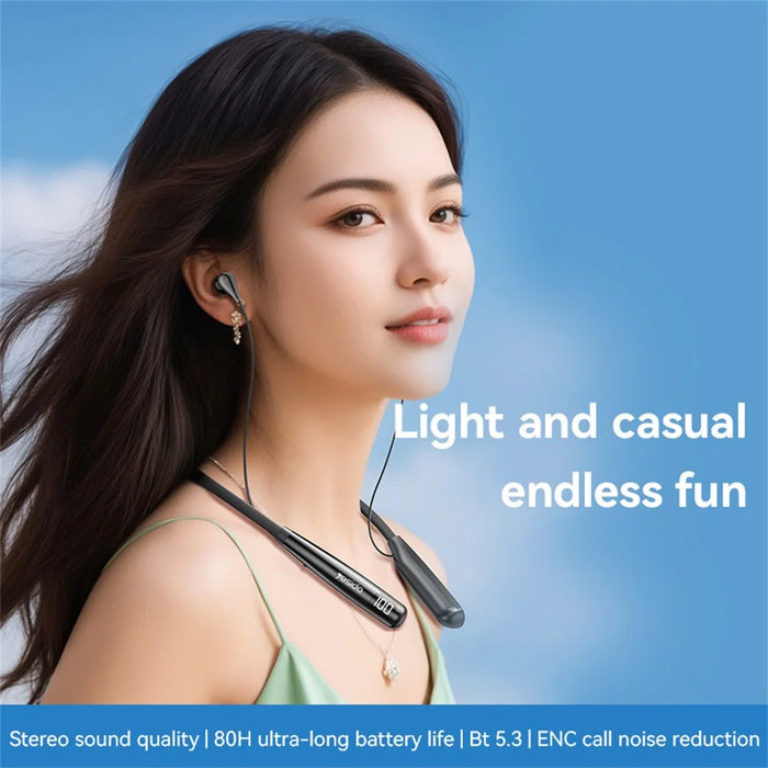 YESIDO YSP22 ENC Noise Reduction Bluetooth-compatible 5.3 Headphones Neckband Earphones with LED Power Display - 4