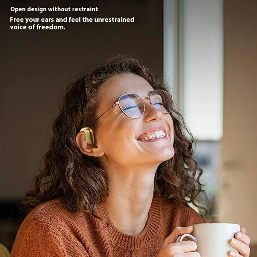 WEKOME WS-17 Open Ear Headphones Bluetooth-compatible 5.4 OWS Hanging Earphones Earbuds 15H Playtime - Black - 6