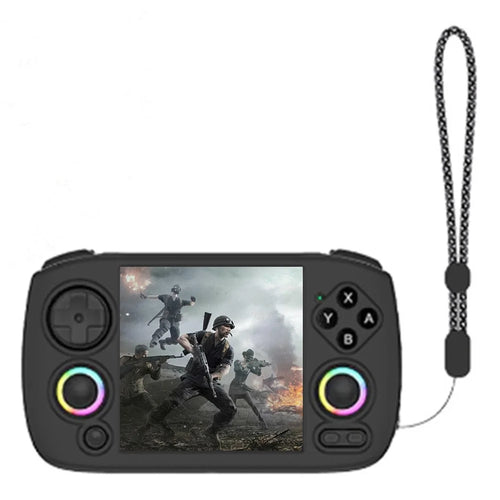 For ANBERNIC RG Cubexx Case Handheld Game Console Silicone Protective Cover with Wrist Strap - Black - 1