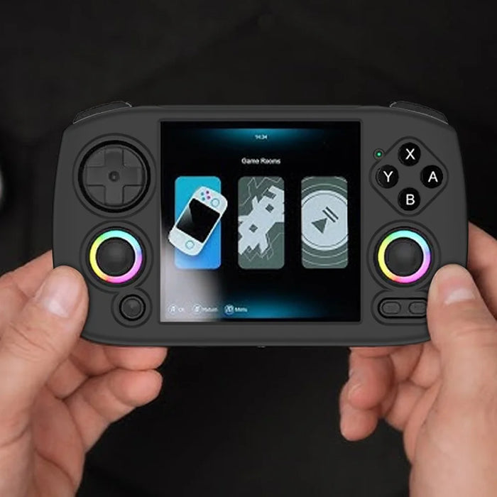 For ANBERNIC RG Cubexx Case Handheld Game Console Silicone Protective Cover with Wrist Strap - Black - 4