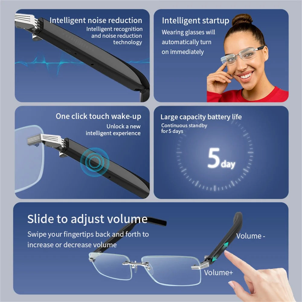 G06-T Wireless Music Glasses Bluetooth-compatible 5.3 Smart Glasses with Mic / Speaker for Cycling / Running (CE) - Gradient Color - 7
