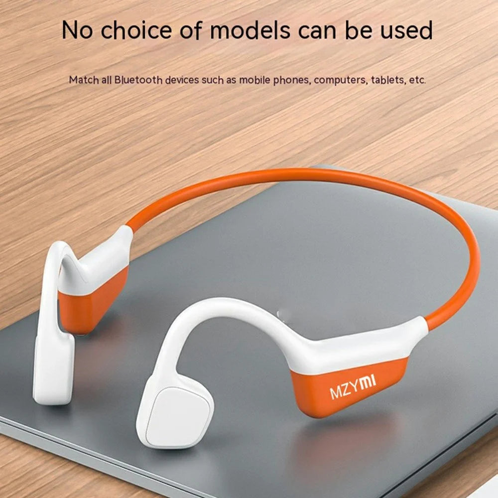 MZYMI I18PRO Bluetooth-compatible Neckband Headphones Bone Conduction Wireless Headset for Outdoor Sports - Orange - 3