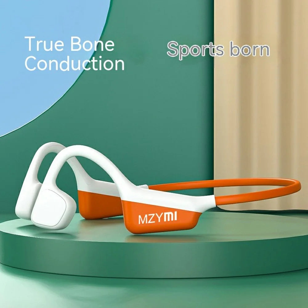 MZYMI I18PRO Bluetooth-compatible Neckband Headphones Bone Conduction Wireless Headset for Outdoor Sports - Orange - 4