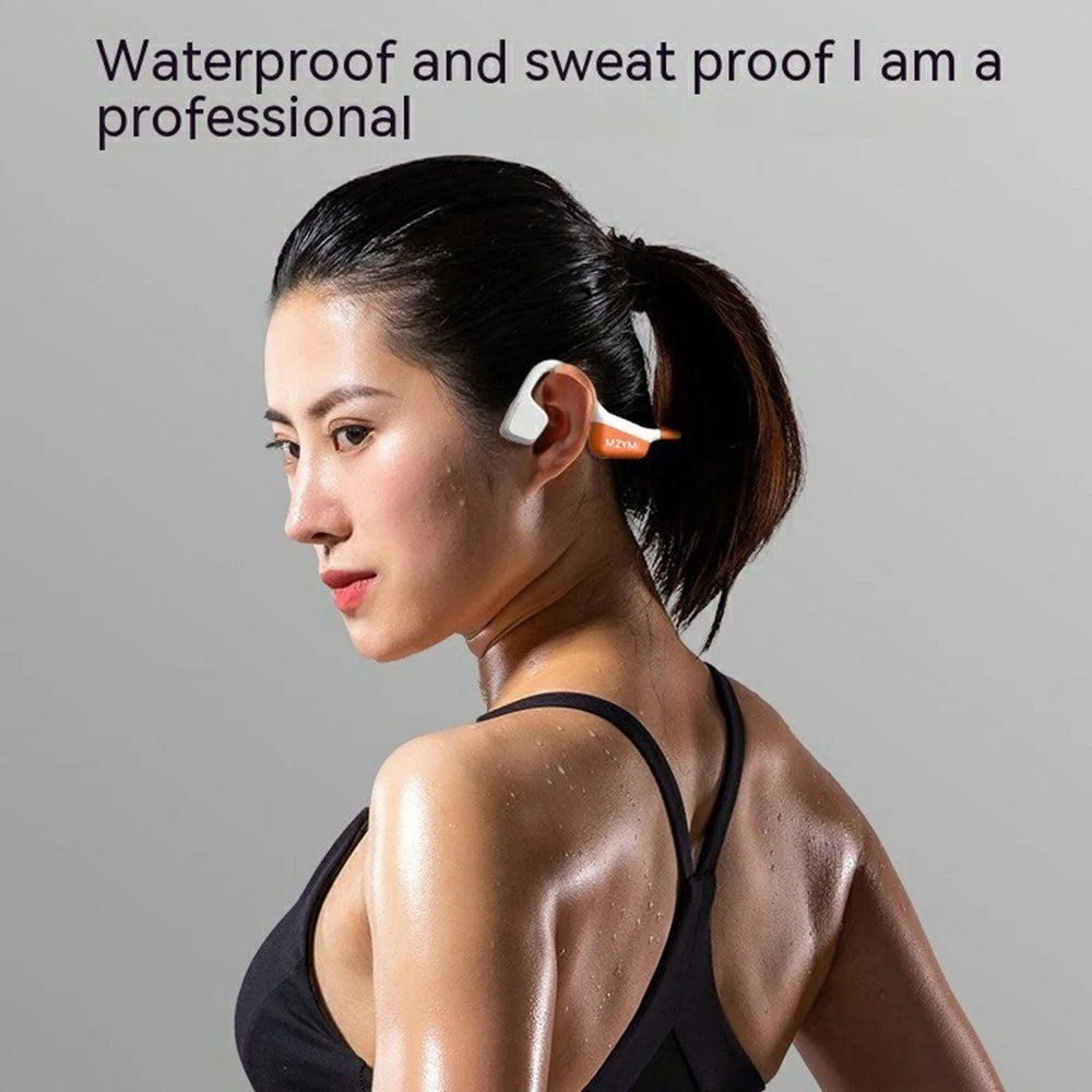 MZYMI I18PRO Bluetooth-compatible Neckband Headphones Bone Conduction Wireless Headset for Outdoor Sports - Orange - 7