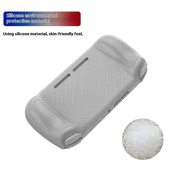 For AANBERNIC RG 406H Silicone Protective Case Handheld Game Console Shockproof Cover with Hand Strap - White - 2
