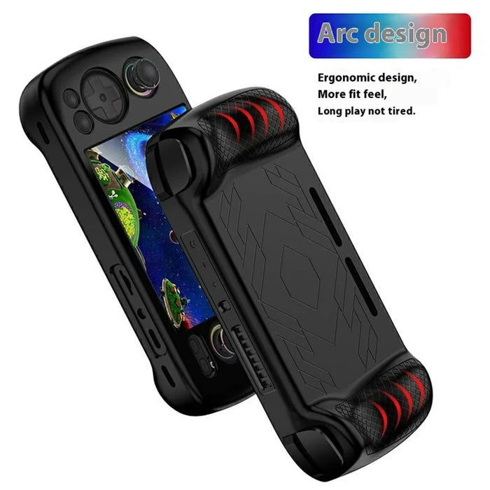 For AANBERNIC RG 406H Silicone Protective Case Handheld Game Console Shockproof Cover with Hand Strap - White - 5