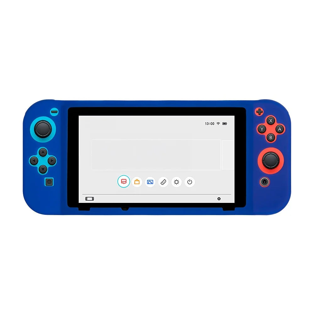 For Nintendo Switch Silicone Protective Case Handheld Game Console Shockproof Cover - Blue - 1