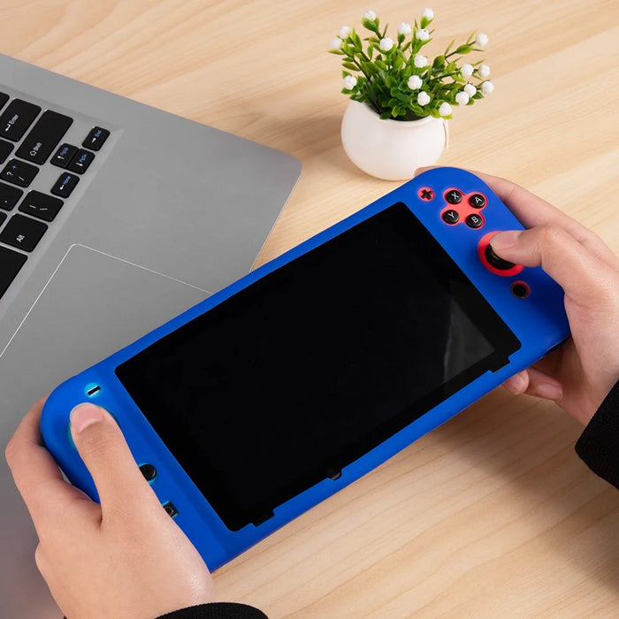 For Nintendo Switch Silicone Protective Case Handheld Game Console Shockproof Cover - Blue - 4