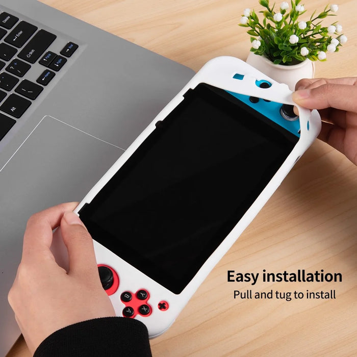 For Nintendo Switch Silicone Protective Case Handheld Game Console Shockproof Cover - Blue - 6