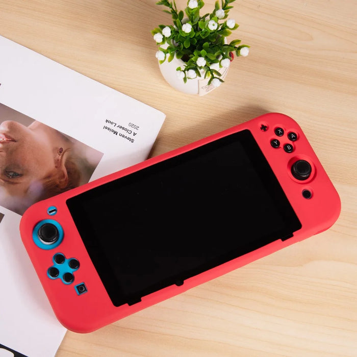 For Nintendo Switch Silicone Protective Case Handheld Game Console Shockproof Cover - Blue - 7