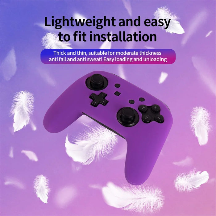 For Nintendo Switch Pro Controller Silicone Case Anti Drop Handheld Game Console Shockproof Protective Cover - Purple - 2