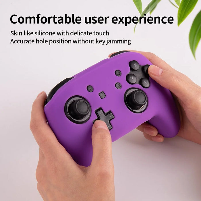For Nintendo Switch Pro Controller Silicone Case Anti Drop Handheld Game Console Shockproof Protective Cover - Purple - 3