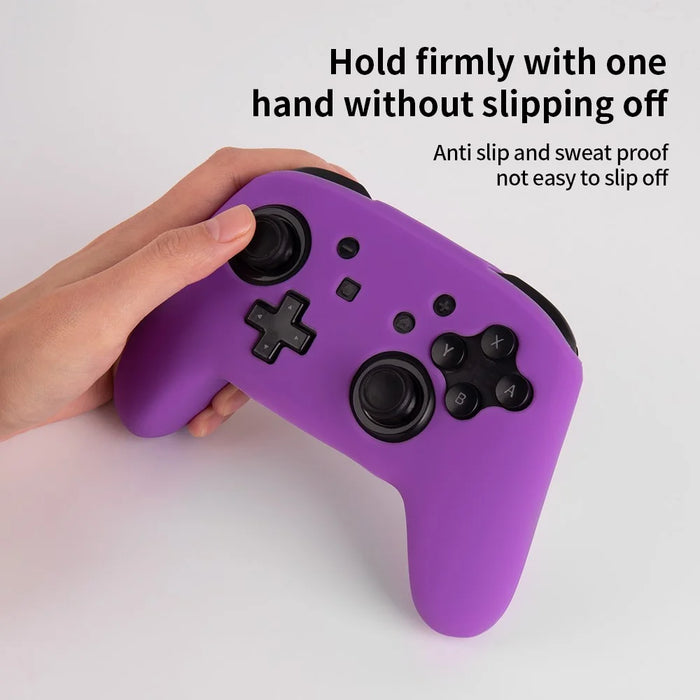 For Nintendo Switch Pro Controller Silicone Case Anti Drop Handheld Game Console Shockproof Protective Cover - Purple - 4