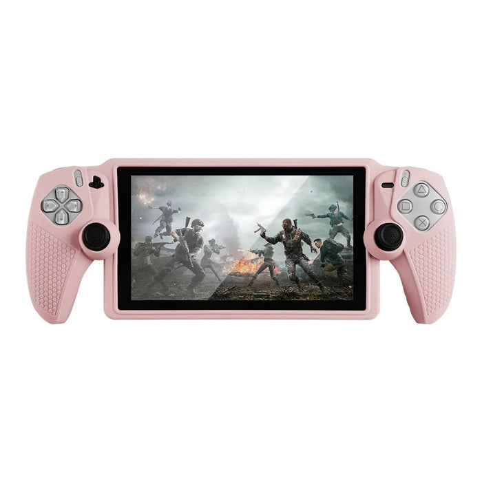 For Sony PlayStation Portal Silicone Protective Case Anti Slip Handheld Game Console Shockproof Cover - Pink - 1