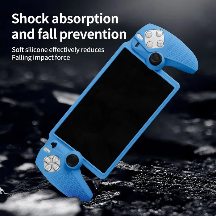 For Sony PlayStation Portal Silicone Protective Case Anti Slip Handheld Game Console Shockproof Cover - Pink - 6