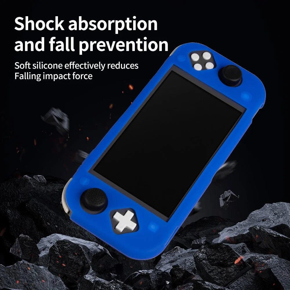 For Nintendo Switch Lite Silicone Protective Case Game Console Shock Absorbing Anti Drop Soft Cover - Blue - 2