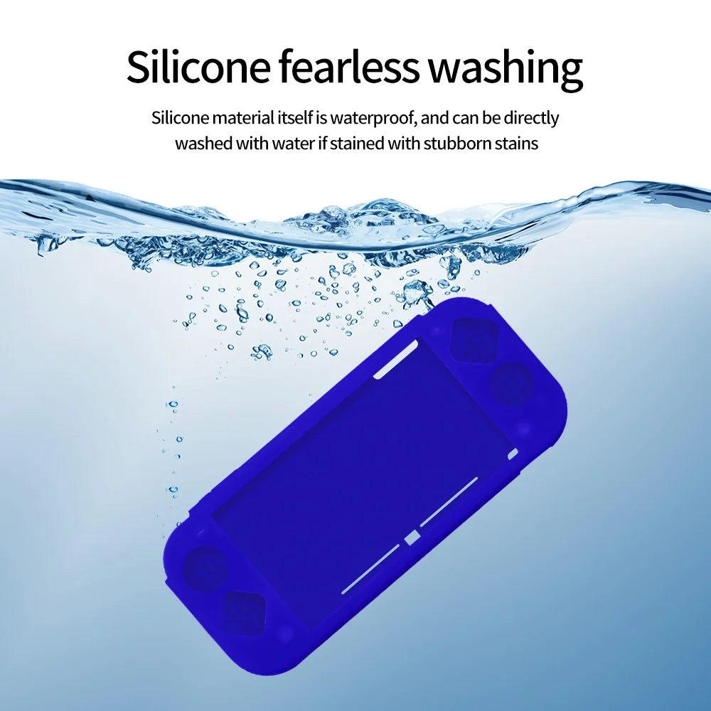 For Nintendo Switch Lite Silicone Protective Case Game Console Shock Absorbing Anti Drop Soft Cover - Blue - 3