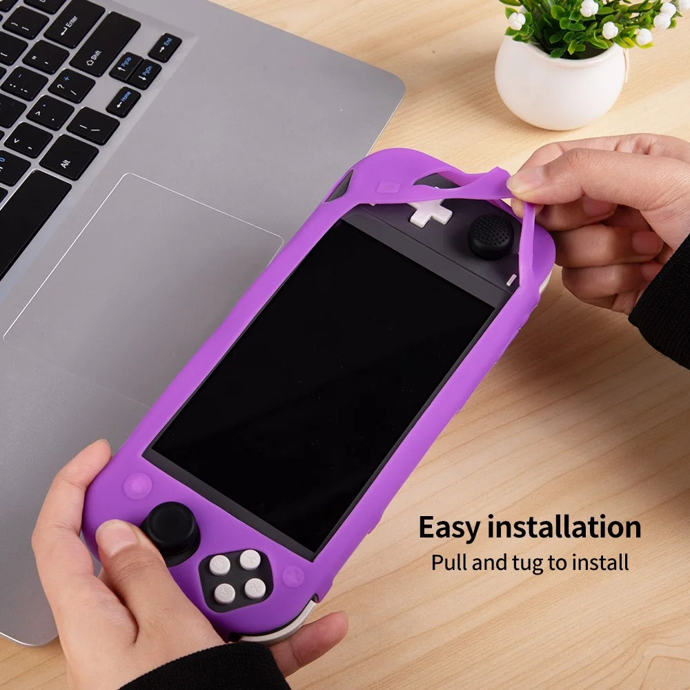 For Nintendo Switch Lite Silicone Protective Case Game Console Shock Absorbing Anti Drop Soft Cover - Blue - 6