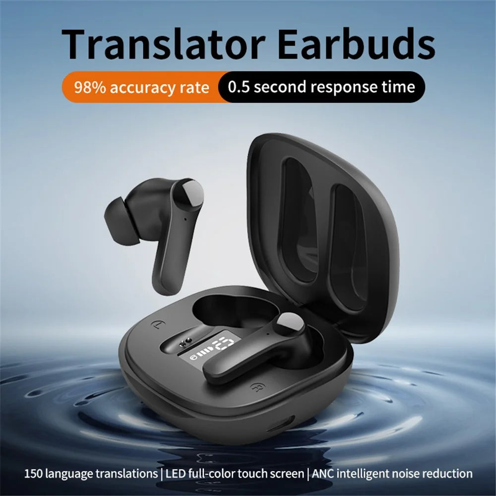 B11 Smart Voice Translation Earbuds Noise Reduction Bluetooth-Compatible In Ear Headphones - Black - 2