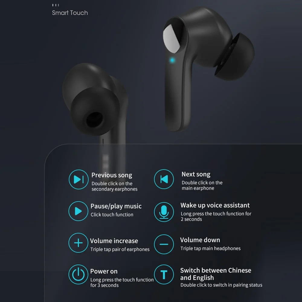 B11 Smart Voice Translation Earbuds Noise Reduction Bluetooth-Compatible In Ear Headphones - Black - 7