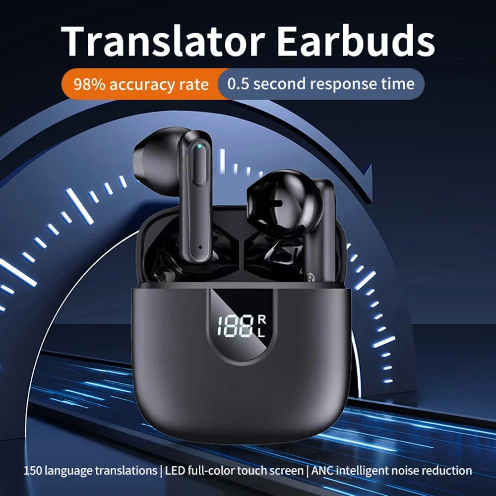 A18 Smart Voice Translation Earbuds Bluetooth-Compatible Semi In Ear Headphones 150 Languages Wireless Earphones - 4