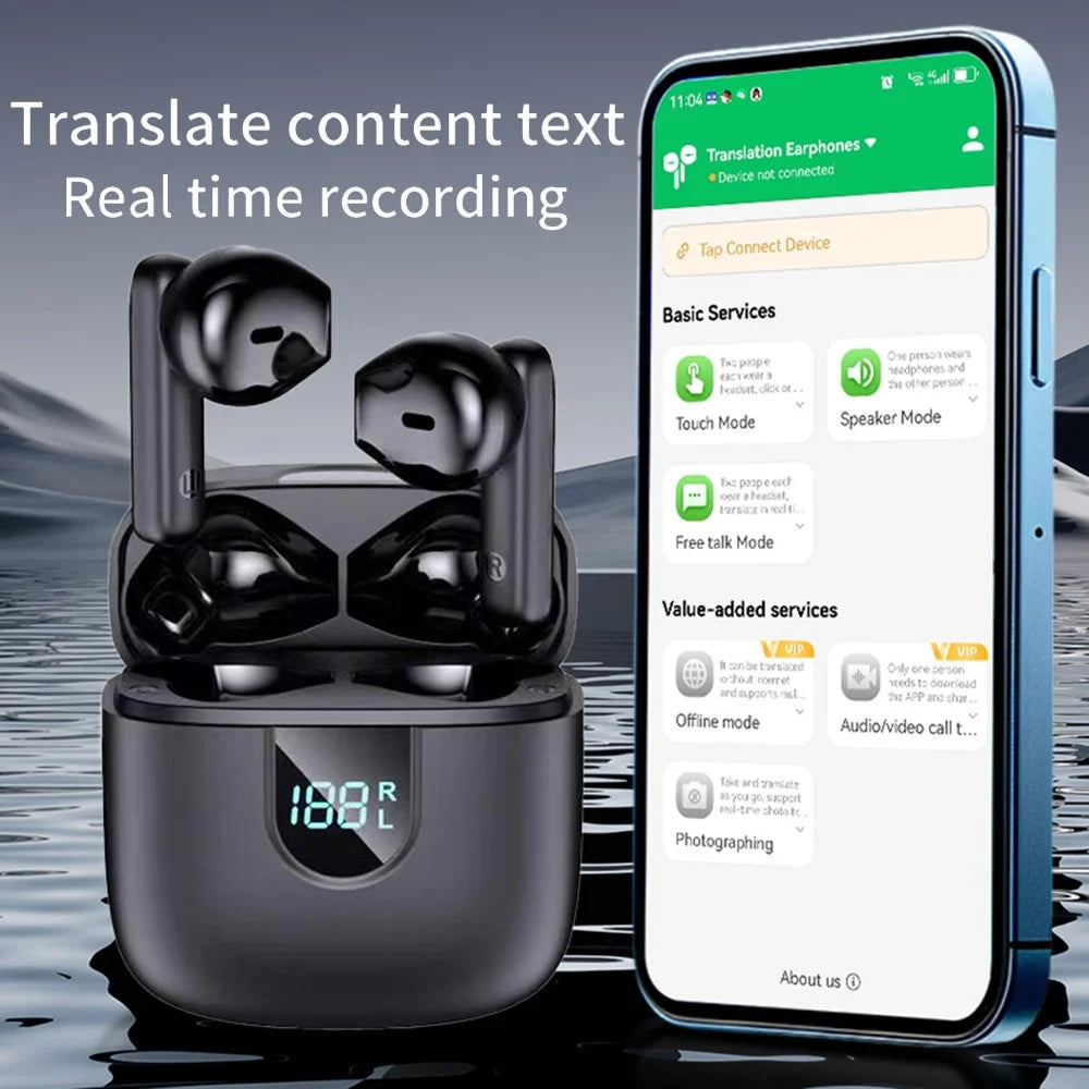 A18 Smart Voice Translation Earbuds Bluetooth-Compatible Semi In Ear Headphones 150 Languages Wireless Earphones - 5