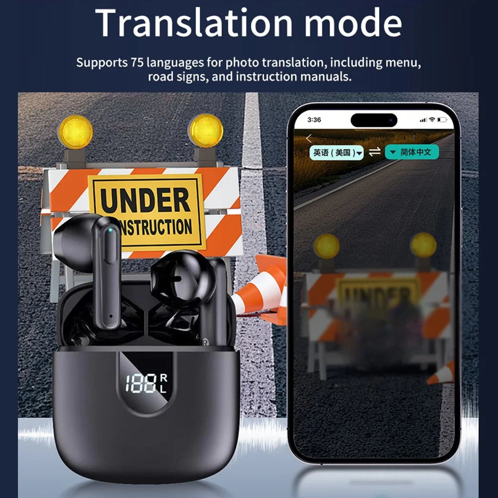 A18 Smart Voice Translation Earbuds Bluetooth-Compatible Semi In Ear Headphones 150 Languages Wireless Earphones - 6
