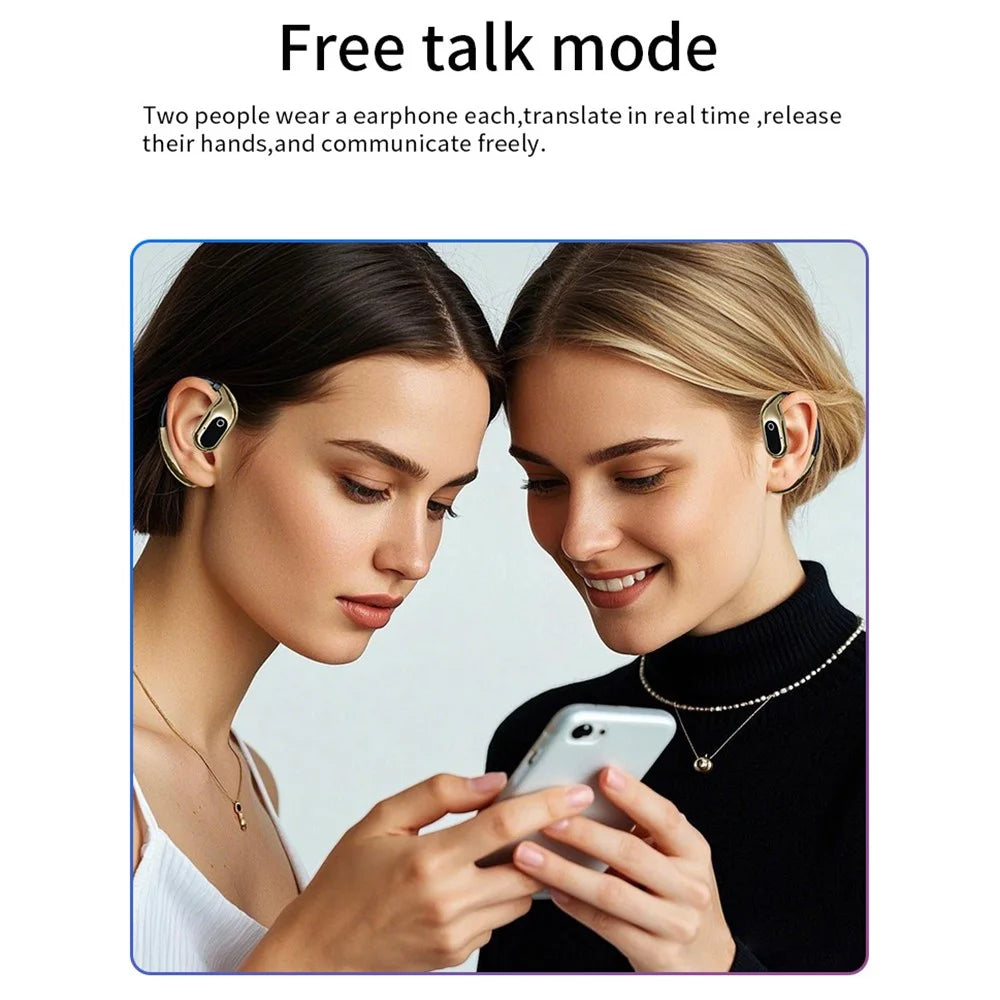 XG99 144 Languages Smart Voice Translation Earphones Bluetooth-Compatible OWS Open Ear Headphones - Blue - 6