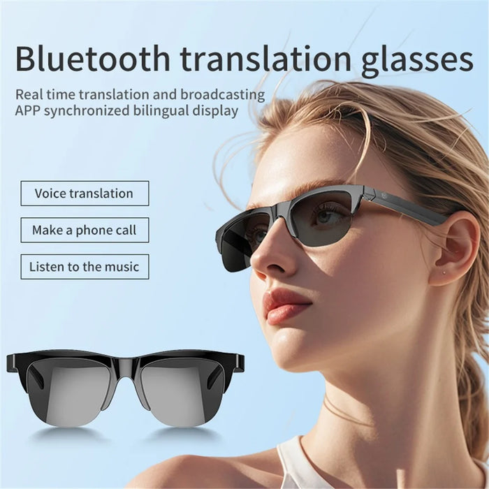 F06 144 Languages Smart AI Translation Bluetooth-Compatible Glasses Anti UV Sunglasses with Earphone - 2