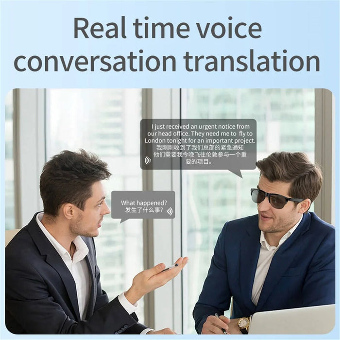 F06 144 Languages Smart AI Translation Bluetooth-Compatible Glasses Anti UV Sunglasses with Earphone - 3