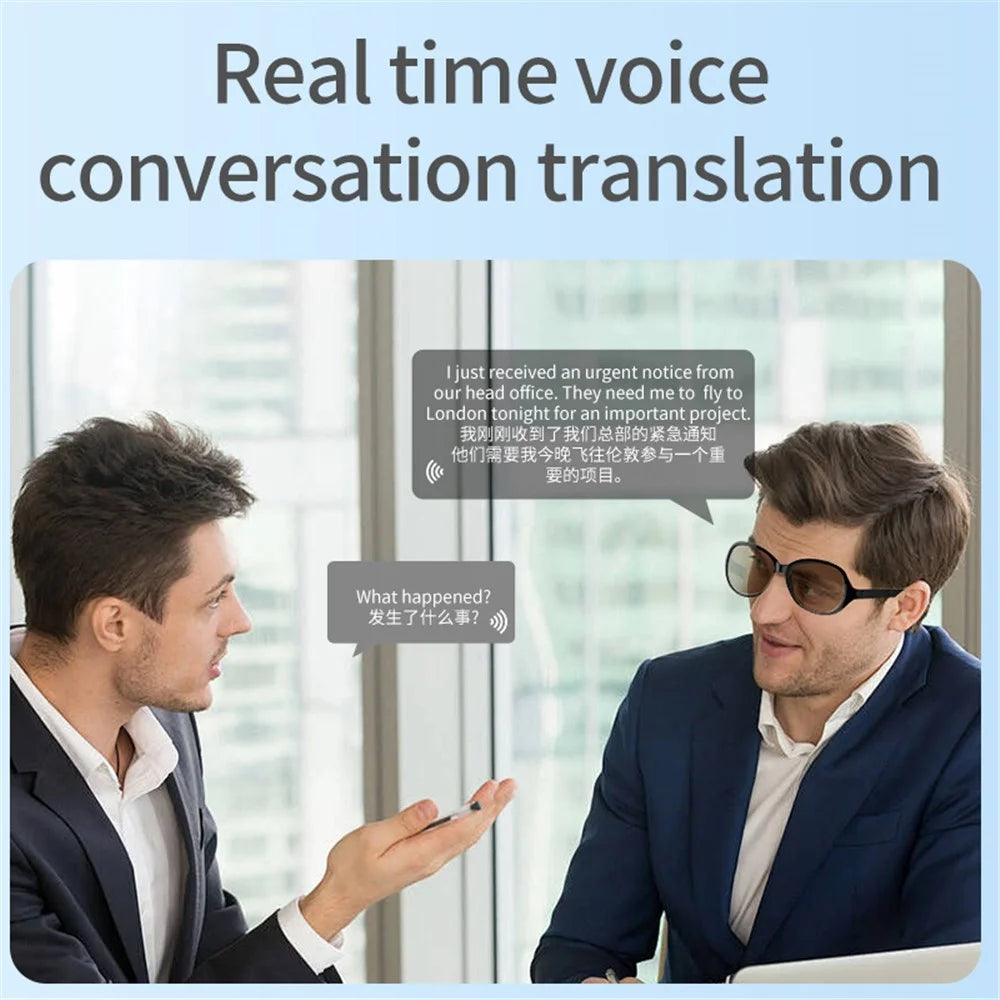 F07 Anti UV Sunglasses with Earphone 144 Languages Smart AI Translation Bluetooth-Compatible Glasses - 3