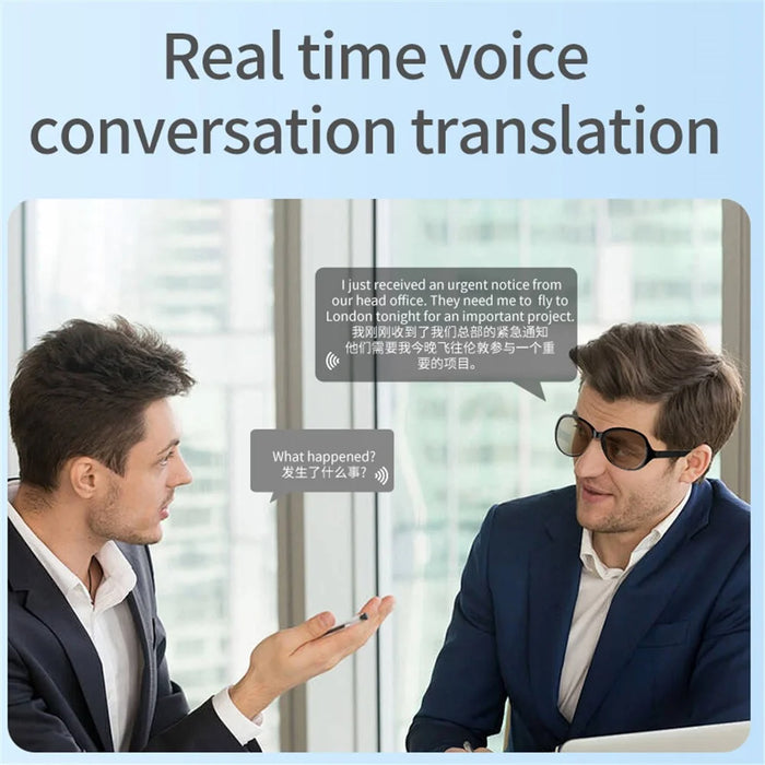 F07 Anti UV Sunglasses with Earphone 144 Languages Smart AI Translation Bluetooth-Compatible Glasses - 3