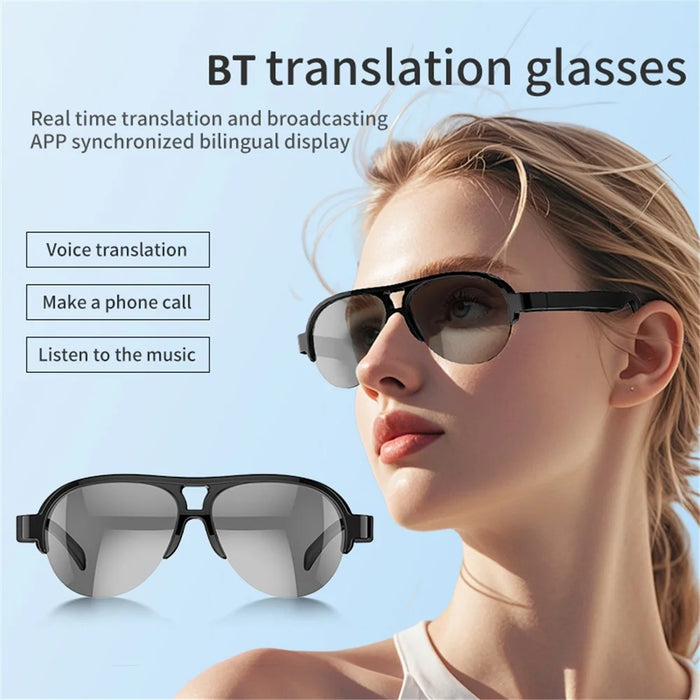 F08 AI Translation Bluetooth-Compatible Glasses Headphones UV400 Anti Glare Smart Sunglasses - 2