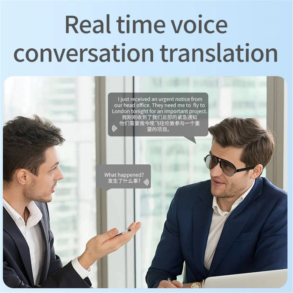 F08 AI Translation Bluetooth-Compatible Glasses Headphones UV400 Anti Glare Smart Sunglasses - 3