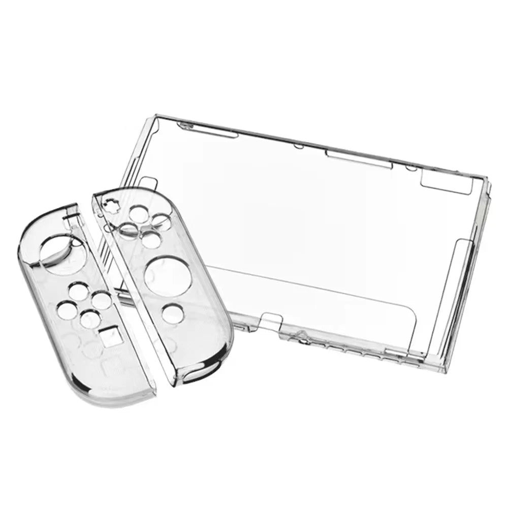 For Nintendo Switch OLED Game Console Transparent Crystal Case Soft TPU Split Protective Cover - 1