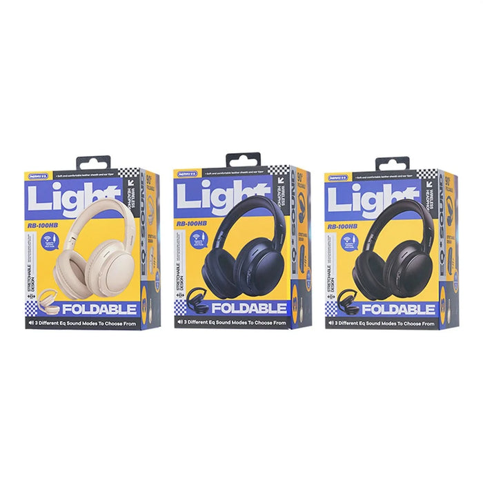 REMAX RB-100HB Wireless Headphones Bluetooth-Compatible Over-Ear Foldable Headset - Beige - 5