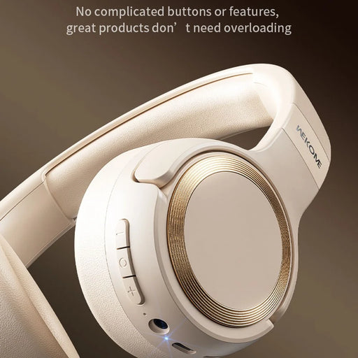 WEKOME WM-12 Over Ear Bluetooth-Compatible Headphones Wireless 40mm Drivers Hi-Fi Sound Headset - Beige - 2