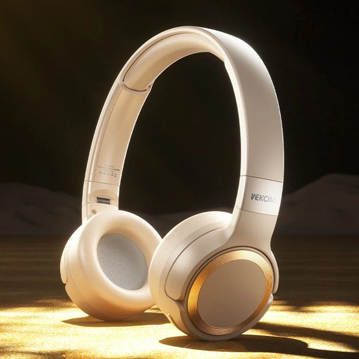 WEKOME WM-12 Over Ear Bluetooth-Compatible Headphones Wireless 40mm Drivers Hi-Fi Sound Headset - Beige - 4