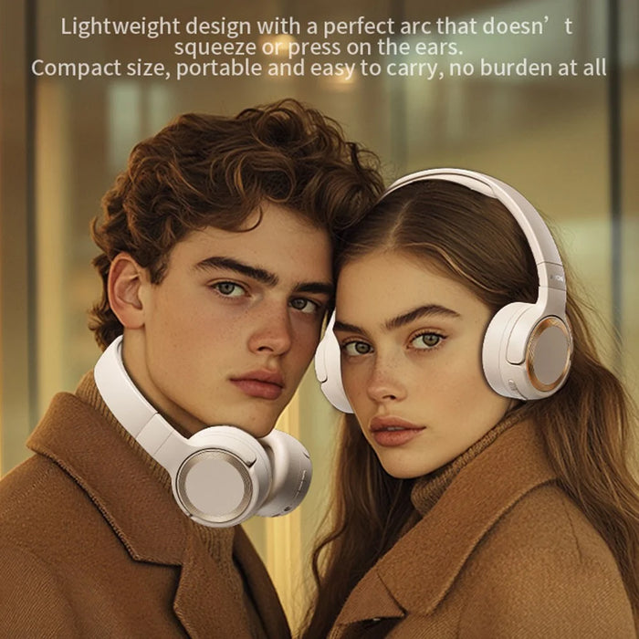 WEKOME WM-12 Over Ear Bluetooth-Compatible Headphones Wireless 40mm Drivers Hi-Fi Sound Headset - Beige - 7