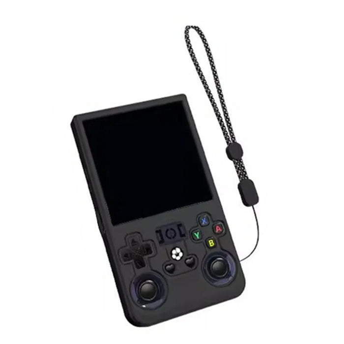 For R36MAX Open Source Handheld Game Console Portable Silicone Protective Case with Wrist Strap - Black - 2
