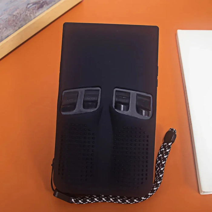 For R36MAX Open Source Handheld Game Console Portable Silicone Protective Case with Wrist Strap - Black - 4