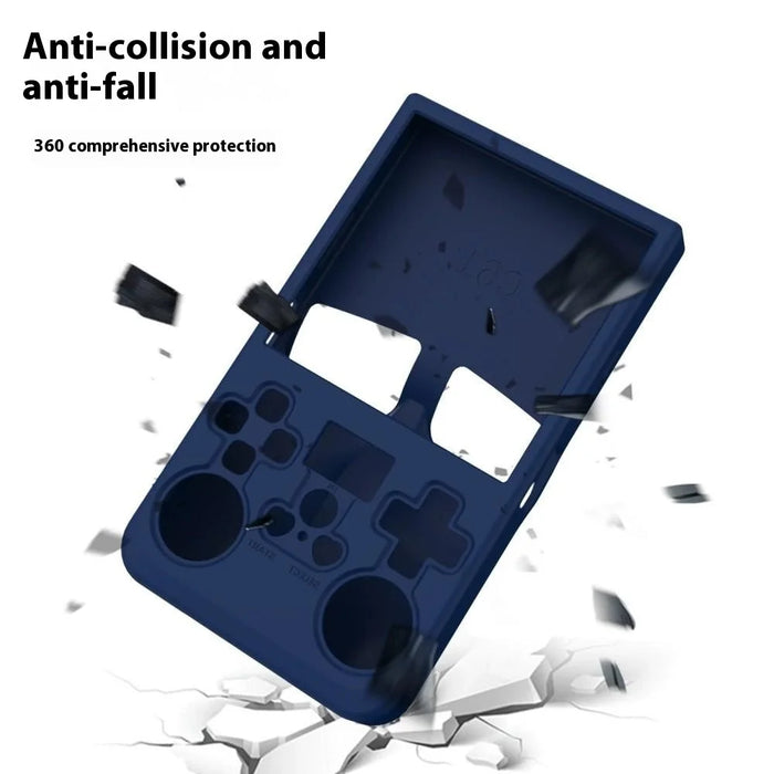 For R36MAX Open Source Handheld Game Console Portable Silicone Protective Case with Wrist Strap - Black - 5